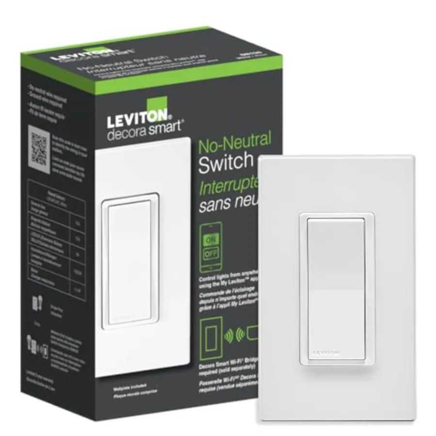 No-Neutral Decora Smart Switch Requires MLWSB Wi-Fi Bridge to Work with My Alexa Google Assistant Apple Home/Siri and Wire-Free
No-Neutral Decora Smart Switch Requires MLWSB Wi-Fi Bridge to Work with My Alexa Google Assistant Apple Home/Siri and Wire-Free