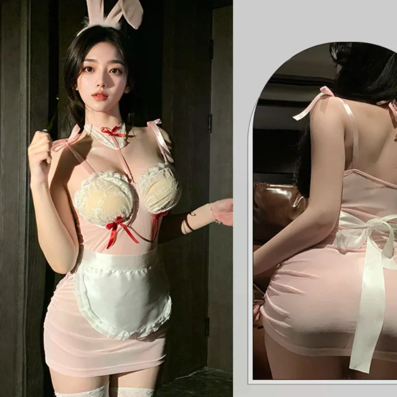 Сексуальное женское белье, подтяжки, милая сетчатая ночная рубашка с бантом и кроликом для девочек, прозрачная пижама Pure Desire
Сексуальное женское белье, подтяжки, милая сетчатая ночная рубашка с бантом и кроликом для девочек, прозрачная пижама Pure Desire