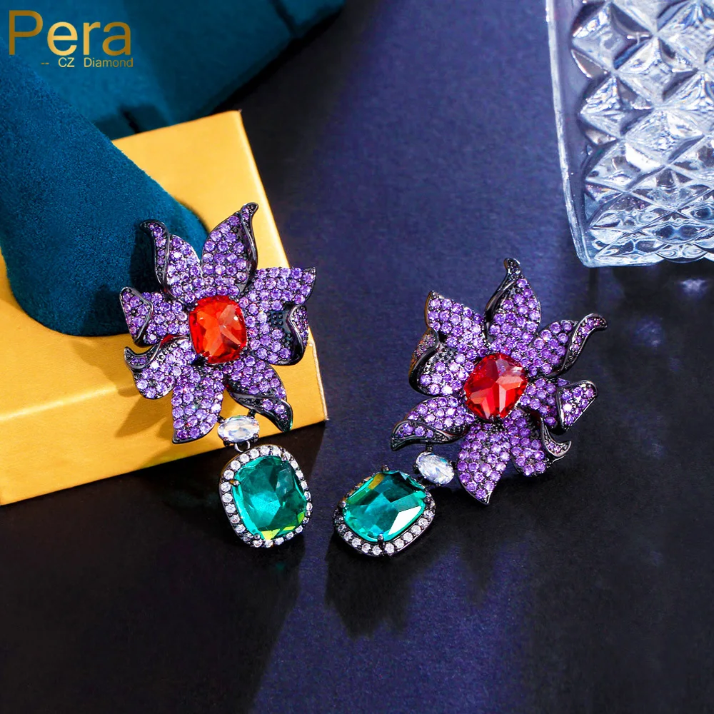 Pera Elegant Micro Full Purple Blue Big Flower Long Dangle Square CZ Drop Earrings for Femme Fashion Brand Bijoux Jewelry E696
Pera Elegant Micro Full Purple Blue Big Flower Long Dangle Square CZ Drop Earrings for Femme Fashion Brand Bijoux Jewelry E696
