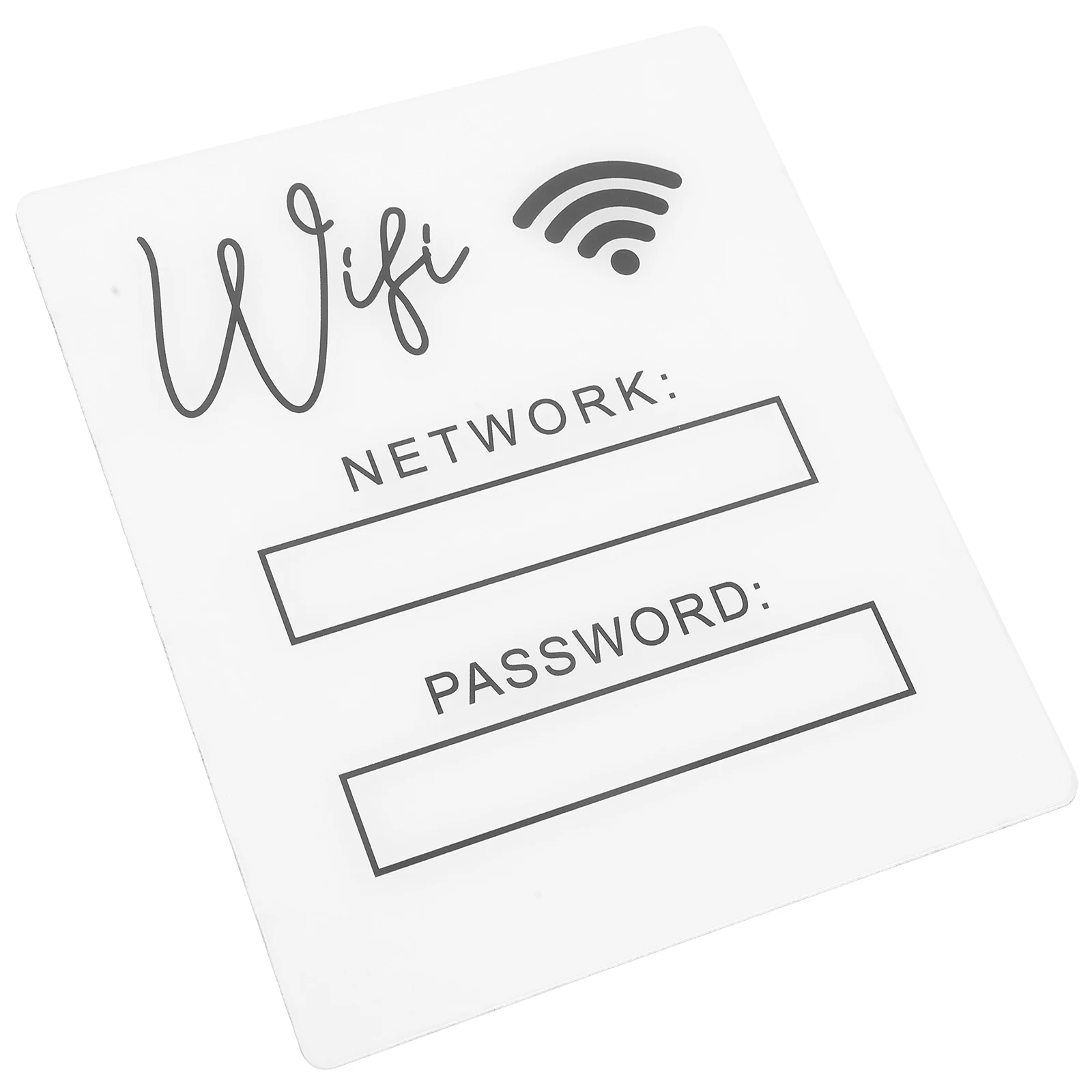 Acrylic WiFi Password Sign Small Display White Guest Account Room Essentials Practical Home Office Use
Acrylic WiFi Password Sign Small Display White Guest Account Room Essentials Practical Home Office Use