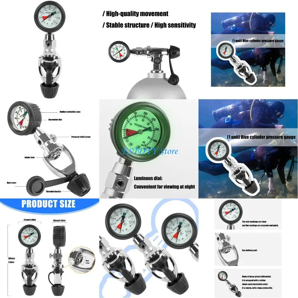 G6DE High Precisions Scubas Diving Cylinder Pressure Gauge Clear Measuring Scale for Scubas Diving Equipment Easy to Use
G6DE High Precisions Scubas Diving Cylinder Pressure Gauge Clear Measuring Scale for Scubas Diving Equipment Easy to Use
