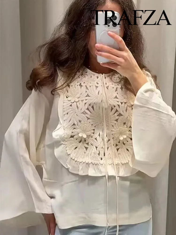 TRAFZA Female Summer Fashion Elegant Long Sleeve Crew Neck Lace Up Stitching Hollow Shirt+Chic A-line High Waist Mini Skirt Suit
TRAFZA Female Summer Fashion Elegant Long Sleeve Crew Neck Lace Up Stitching Hollow Shirt+Chic A-line High Waist Mini Skirt Suit