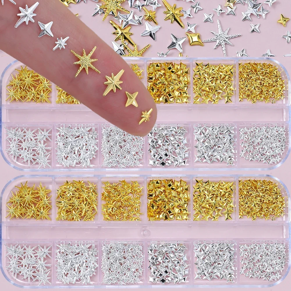 1000Pcs-12grids 3D Gold Silver Star/Cross Nail Rivet Studs Alloy Metallic Starlight Nail Charms Y2K 3d Cross/Star Manicure Rivet
1000Pcs-12grids 3D Gold Silver Star/Cross Nail Rivet Studs Alloy Metallic Starlight Nail Charms Y2K 3d Cross/Star Manicure Rivet