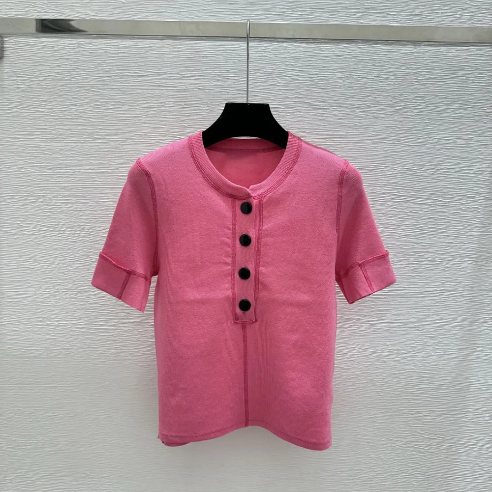 High-quality 2026 new round-neck short-sleeved women's T-shirt, plain-colored summer T-shirt with buttons xy26512247
High-quality 2026 new round-neck short-sleeved women's T-shirt, plain-colored summer T-shirt with buttons xy26512247