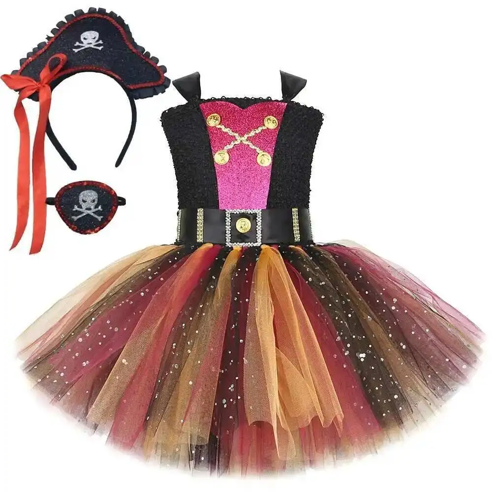 Halloween Tutu Dress Girls Sparkly Pirate Costume Headband Costumes for Kids Carnival Party Outfit Children New Years Clothes
Halloween Tutu Dress Girls Sparkly Pirate Costume Headband Costumes for Kids Carnival Party Outfit Children New Years Clothes