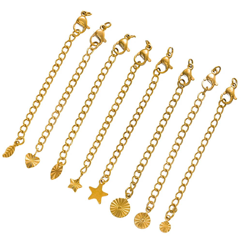 10pcs PVD Stainless Steel Stainless Steel Curb Chain Extender with Lobster Clasp Heart Star Charms for DIY Jewelry Making Supply
10pcs PVD Stainless Steel Stainless Steel Curb Chain Extender with Lobster Clasp Heart Star Charms for DIY Jewelry Making Supply