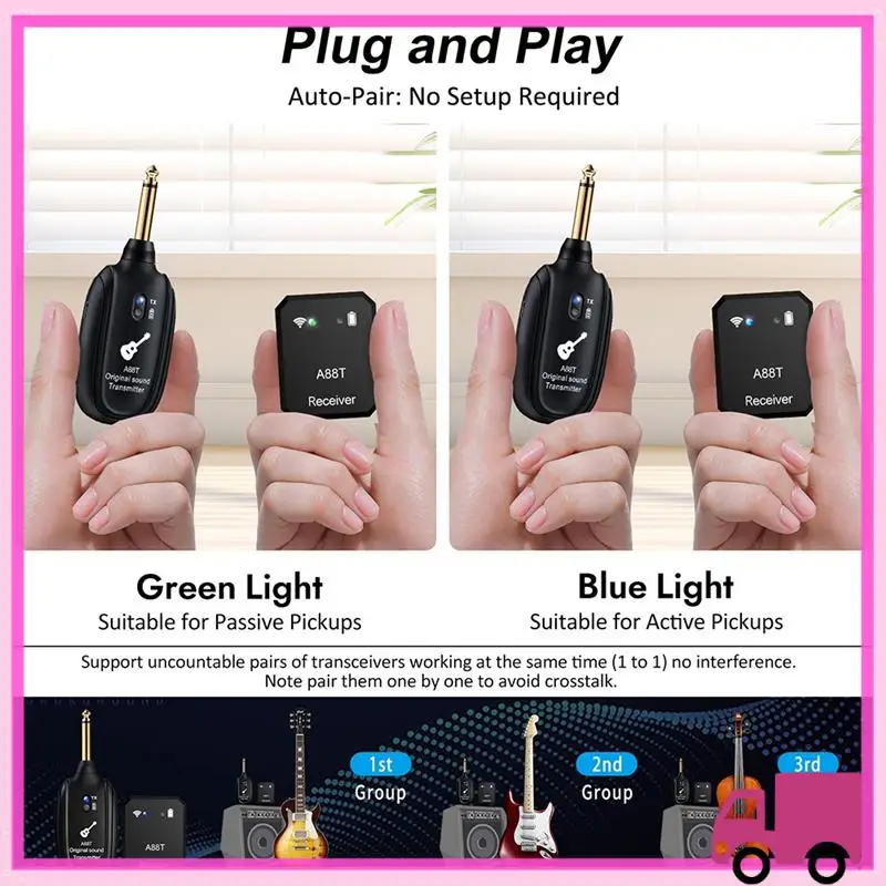 Compact New A88T Wireless Guitar System Electric Guitar Pickup Audio Transmitter Receiver For Electric Guitar Bass Violin Guitar
Compact New A88T Wireless Guitar System Electric Guitar Pickup Audio Transmitter Receiver For Electric Guitar Bass Violin Guitar
