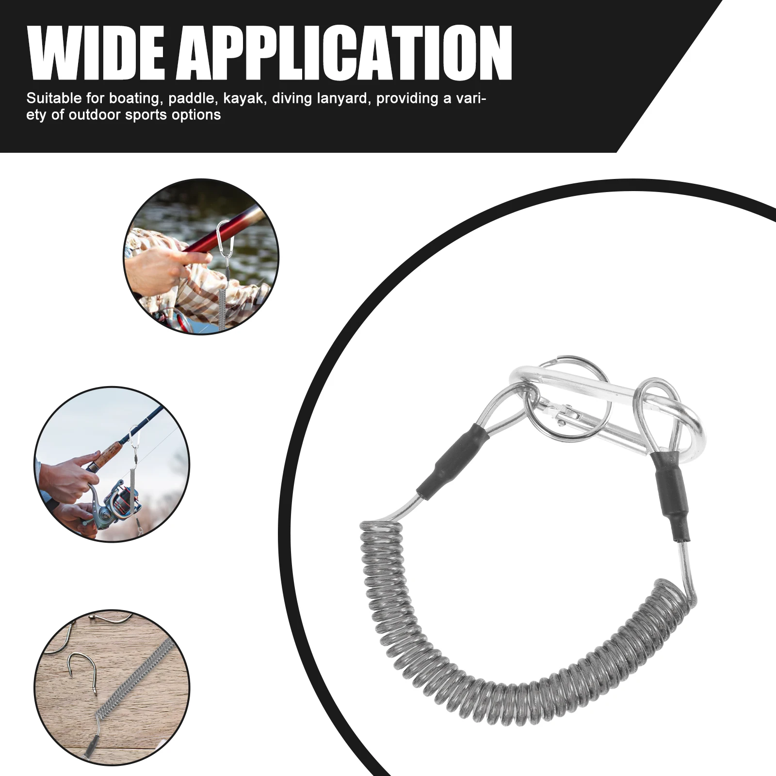 Fishing 3# Silver Buckle Steel Wire Elastic Retractable Tool Lanyard Safety Rope Outdoor Gear Coiled Tether Spring
Fishing 3# Silver Buckle Steel Wire Elastic Retractable Tool Lanyard Safety Rope Outdoor Gear Coiled Tether Spring