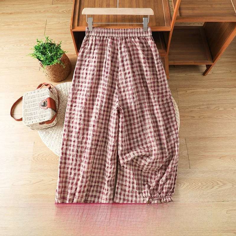 Versatile Casual Bubble Cotton Lantern Pants Soft Elastic Waist Thin Cotton Women's plus Size Artistic Style Summer Trousers
Versatile Casual Bubble Cotton Lantern Pants Soft Elastic Waist Thin Cotton Women's plus Size Artistic Style Summer Trousers