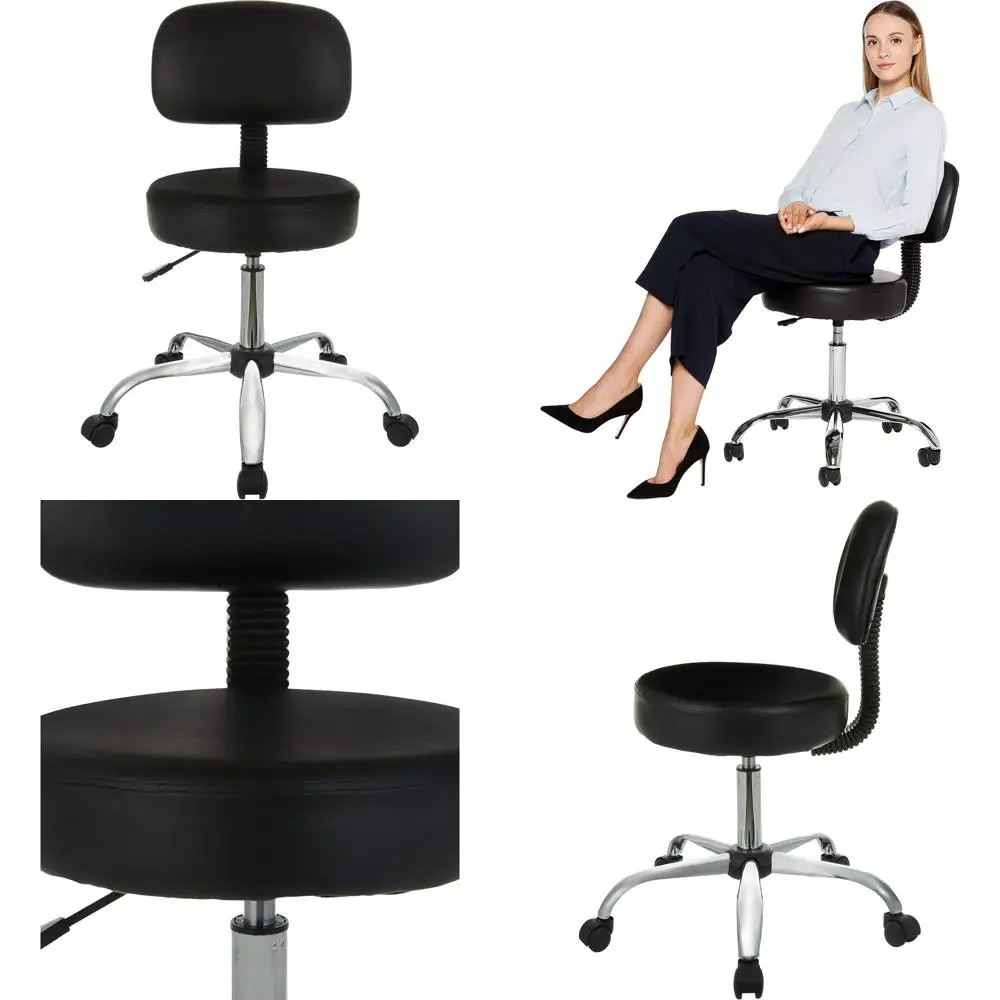 Adjustable Swivel Bar Stool with Cushion and Casters, Black, 22.72 x 22.72 x 37.8
Adjustable Swivel Bar Stool with Cushion and Casters, Black, 22.72 x 22.72 x 37.8