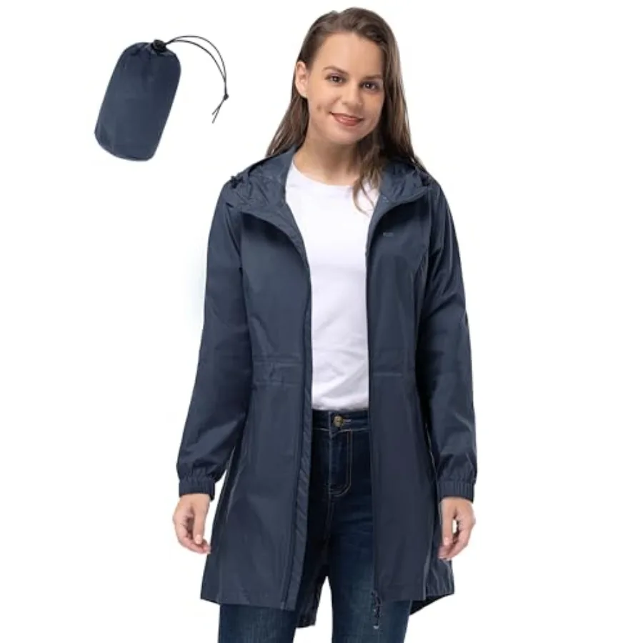 33, 000Feet Women's Waterproof Long Rain Coats Packable Rain Jacket with Hood Trench Coats Windbreaker
33, 000Feet Women's Waterproof Long Rain Coats Packable Rain Jacket with Hood Trench Coats Windbreaker