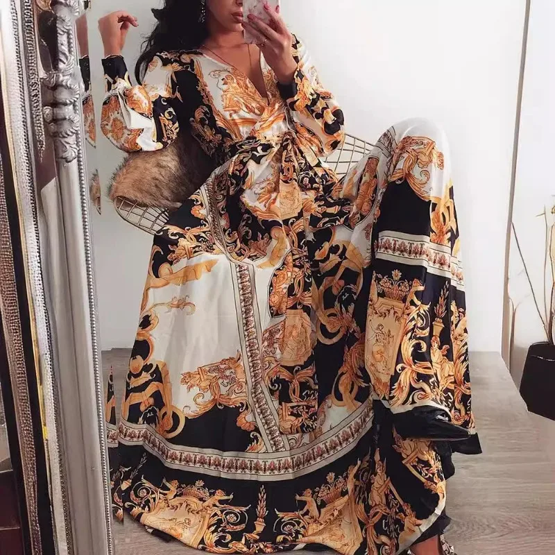 Autumn Sexy V-neck Vintage Elegant Print Women's Dress Long Sleeve Spread Out 2025 Fashion Party Evening Dress
Autumn Sexy V-neck Vintage Elegant Print Women's Dress Long Sleeve Spread Out 2025 Fashion Party Evening Dress