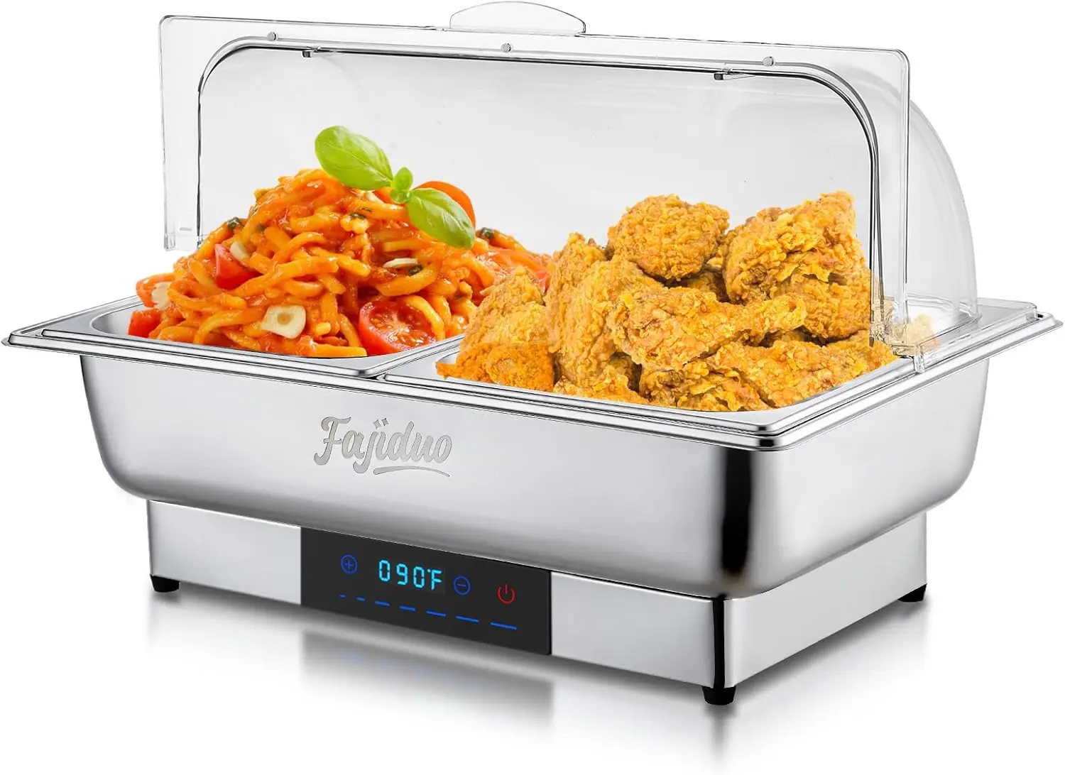 Electric Chafing Dish, 2X4.5QT Buffet Servers and Warmers, Stainless Steel Chaffing Dishes with Temperature Control Display, Com
Electric Chafing Dish, 2X4.5QT Buffet Servers and Warmers, Stainless Steel Chaffing Dishes with Temperature Control Display, Com