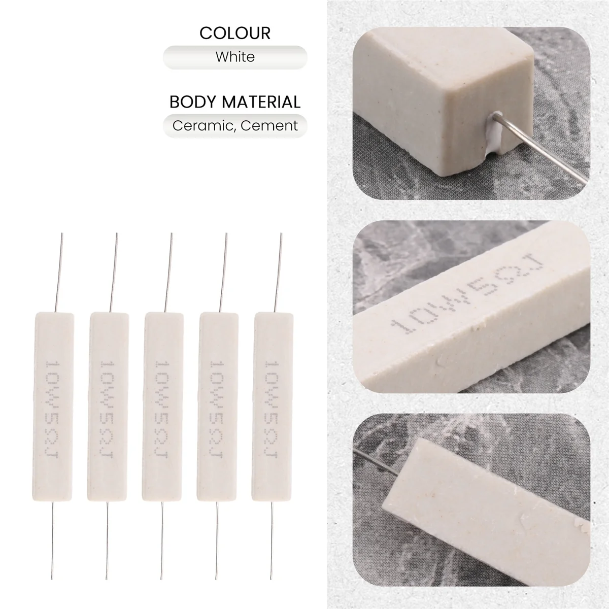 A07R 5pcs Wirewound Ceramic Cement Resistor 5 Ohm 10W Watt 5%
A07R 5pcs Wirewound Ceramic Cement Resistor 5 Ohm 10W Watt 5%
