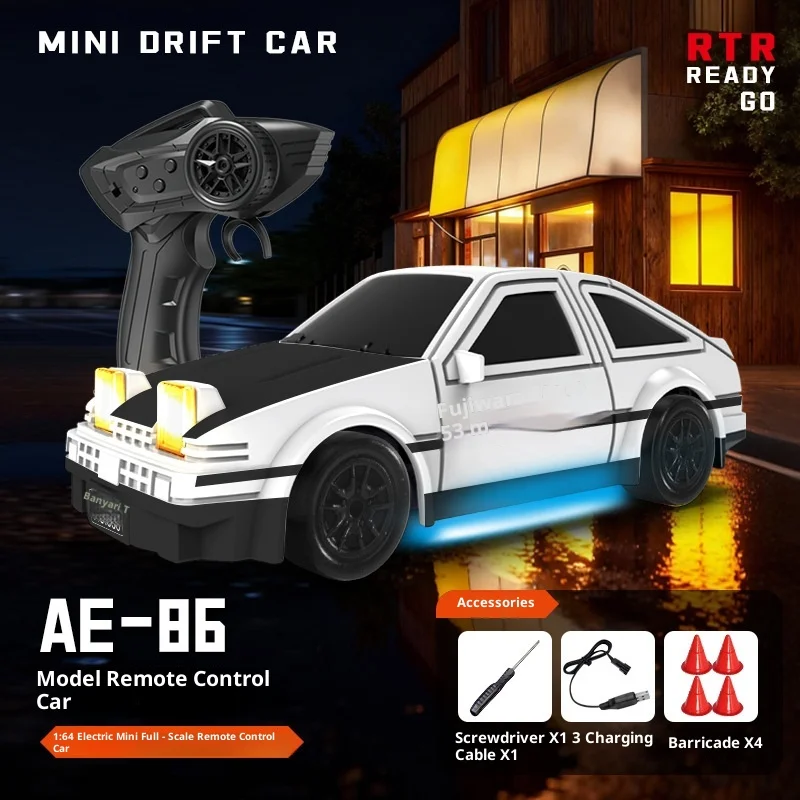New 1/64rc High-Speed Remote Control Car Light Drift Ae86 Four-Wheel Drive Racing Car Charging Sports Car Model Holiday Gift
New 1/64rc High-Speed Remote Control Car Light Drift Ae86 Four-Wheel Drive Racing Car Charging Sports Car Model Holiday Gift