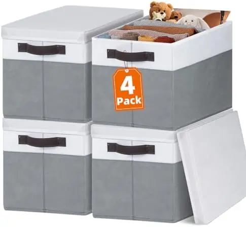 Большие контейнеры для хранения в шкафу с крышками, 4 шт. - 14x10x9.5, штабелируемые корзины-органайзеры для детской, общежития, спальни
Большие контейнеры для хранения в шкафу с крышками, 4 шт. - 14x10x9.5, штабелируемые корзины-органайзеры для детской, общежития, спальни