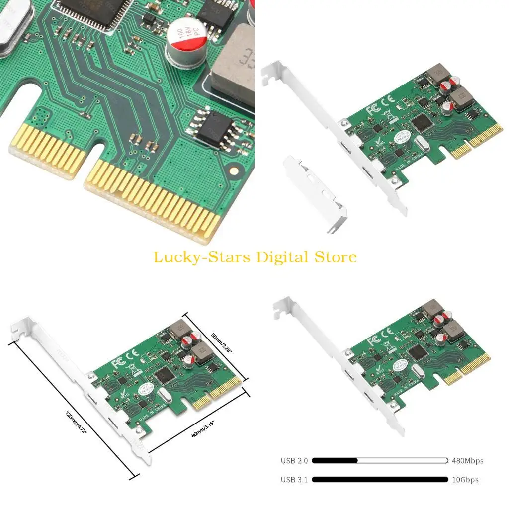 T3EE PCI-E Extender Riser 2 Port USB 3.1 Riser Card PCIE Adapter for Desktop Computer
T3EE PCI-E Extender Riser 2 Port USB 3.1 Riser Card PCIE Adapter for Desktop Computer
