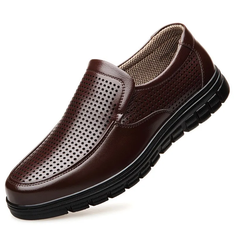 Men's Summer Hollow out Breathable Slip-On Shoes Casual Sandals Comfortable Leather Shoes round Toe Rubber Outsole Color
Men's Summer Hollow out Breathable Slip-On Shoes Casual Sandals Comfortable Leather Shoes round Toe Rubber Outsole Color