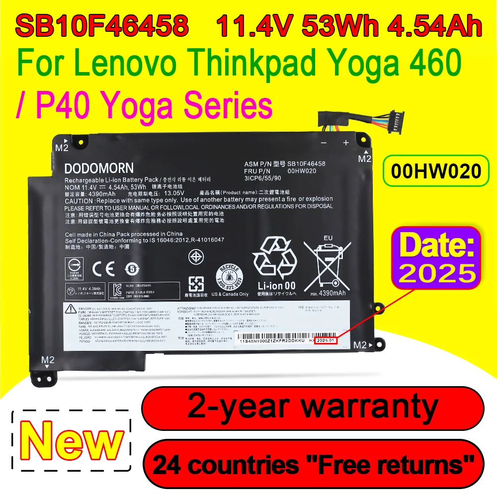 Новый аккумулятор для ноутбука LENOVO ThinkPad P40 Yoga 460 Yoga 14 SB10F46458 00HW020 00HW021
Новый аккумулятор для ноутбука LENOVO ThinkPad P40 Yoga 460 Yoga 14 SB10F46458 00HW020 00HW021