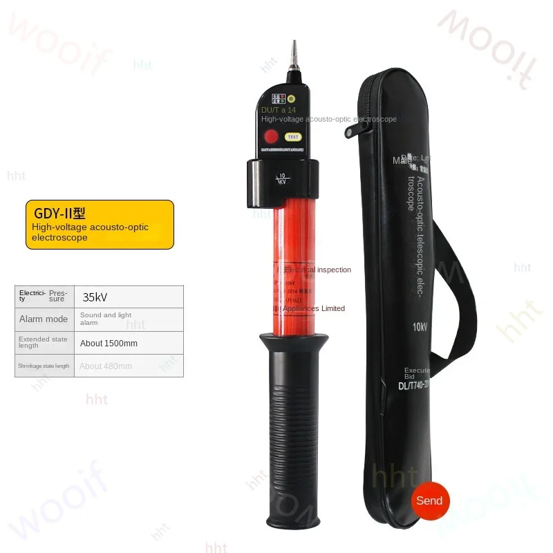 High voltage electroscope GDY-II type 35kV telescopic acousto-optic AC electroscope pen, electric rod contact tester pen
High voltage electroscope GDY-II type 35kV telescopic acousto-optic AC electroscope pen, electric rod contact tester pen