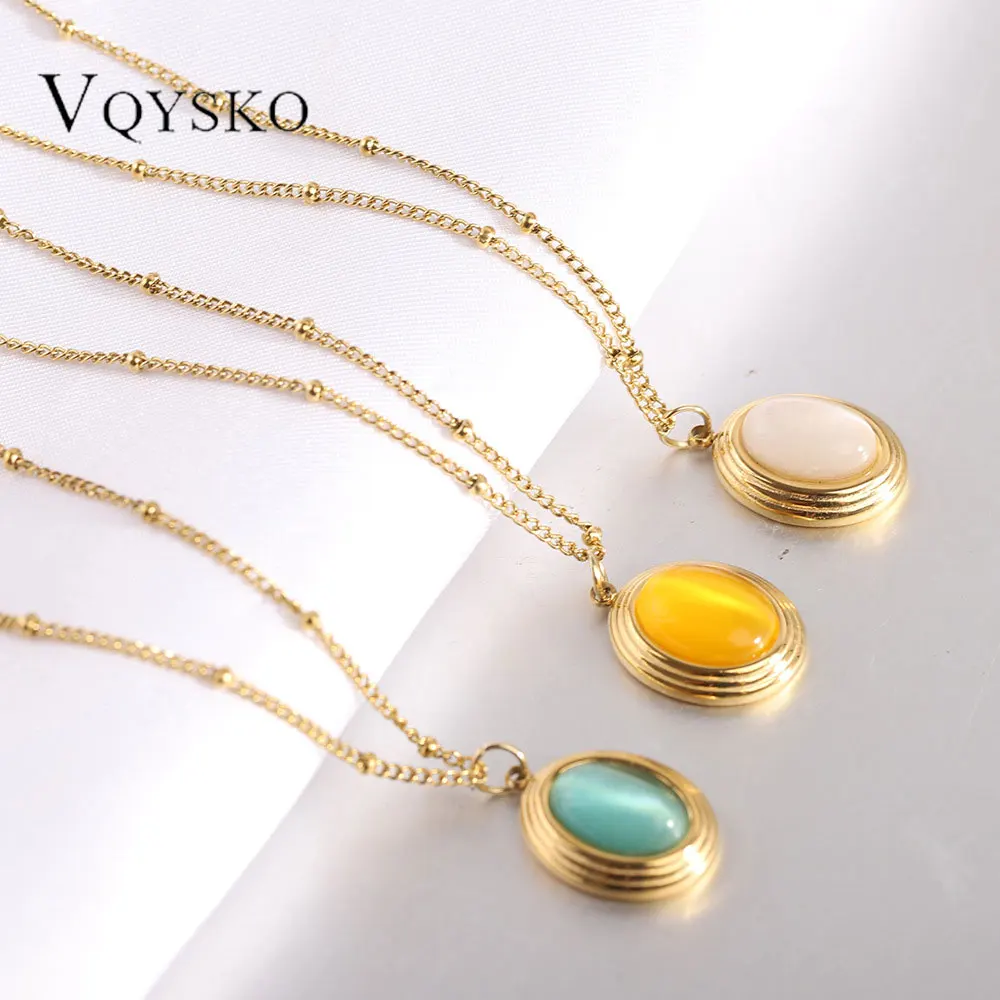 Vintage Palace Oval 14mm Stainless Steel Necklace for Women 18K Gold Natural Stone Diamond Pendant Necklace Jewelry Party Gifts
Vintage Palace Oval 14mm Stainless Steel Necklace for Women 18K Gold Natural Stone Diamond Pendant Necklace Jewelry Party Gifts