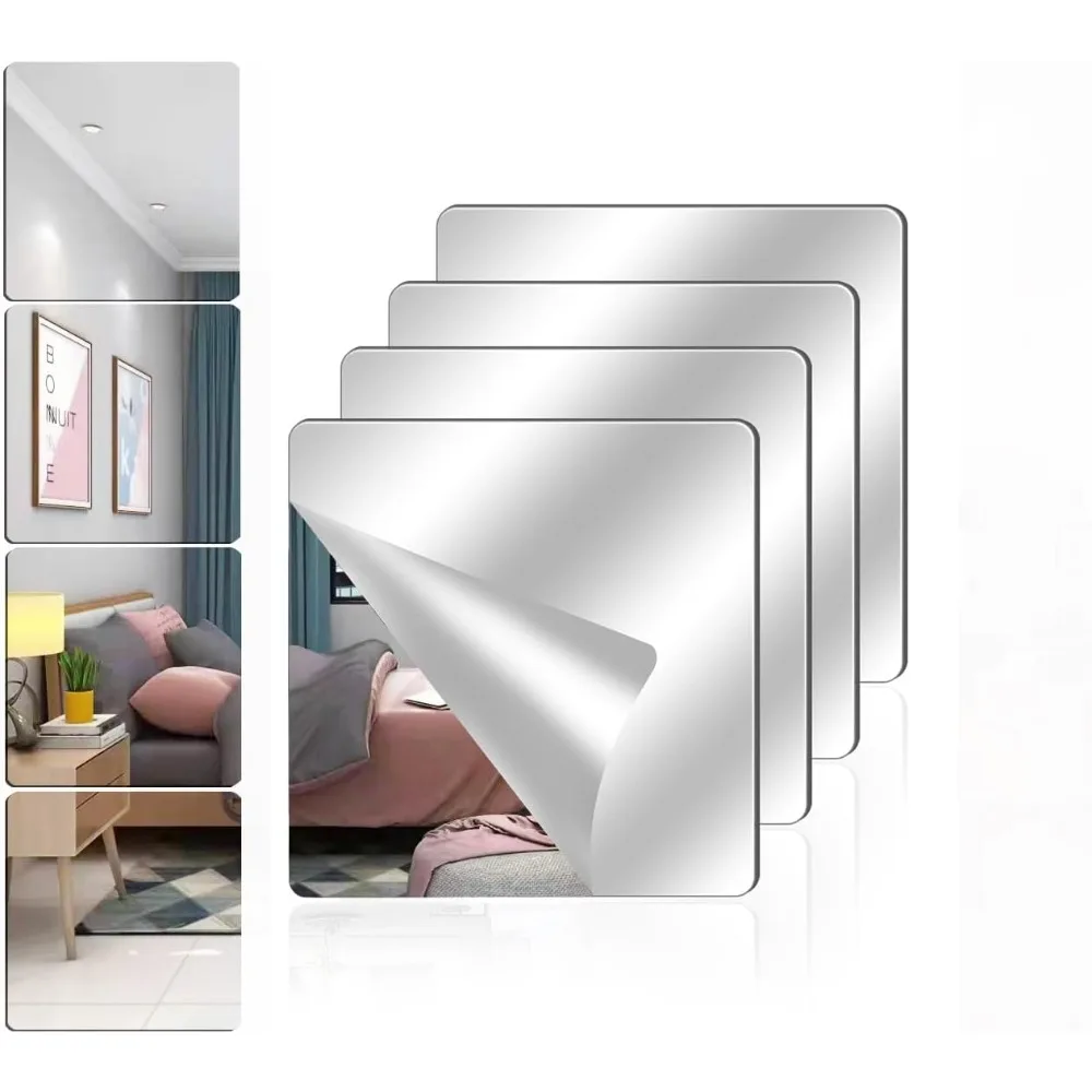 Acrylic wall mirror, 8 x 8 inches self-adhesive frameless small mirror brick, with flexible plastic lenses for bedrooms
Acrylic wall mirror, 8 x 8 inches self-adhesive frameless small mirror brick, with flexible plastic lenses for bedrooms