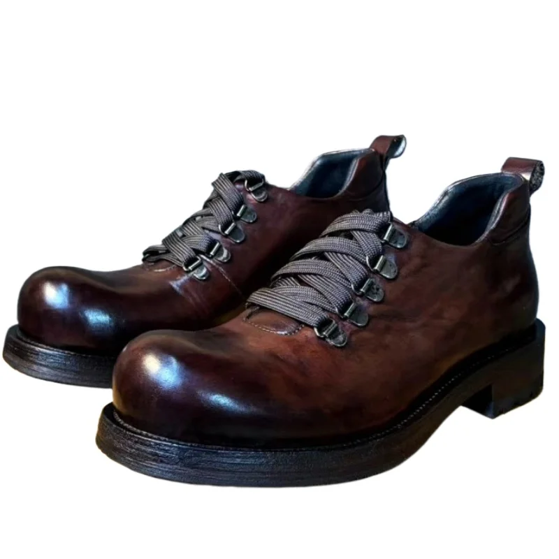 Horse Leather Outdoor Shoes for Men's Genuine Leather Derby Shoes Goodyear Hand Sewn Comfortable Leather Sole British Retro Shoe
Horse Leather Outdoor Shoes for Men's Genuine Leather Derby Shoes Goodyear Hand Sewn Comfortable Leather Sole British Retro Shoe