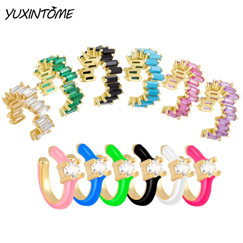 1PC 18K Gold Earrings for Women 13.5mm Color CZ Crystal Ear Cuff Non Perforated Cartilage Clip on Earrings Party Luxury Jewelry
1PC 18K Gold Earrings for Women 13.5mm Color CZ Crystal Ear Cuff Non Perforated Cartilage Clip on Earrings Party Luxury Jewelry