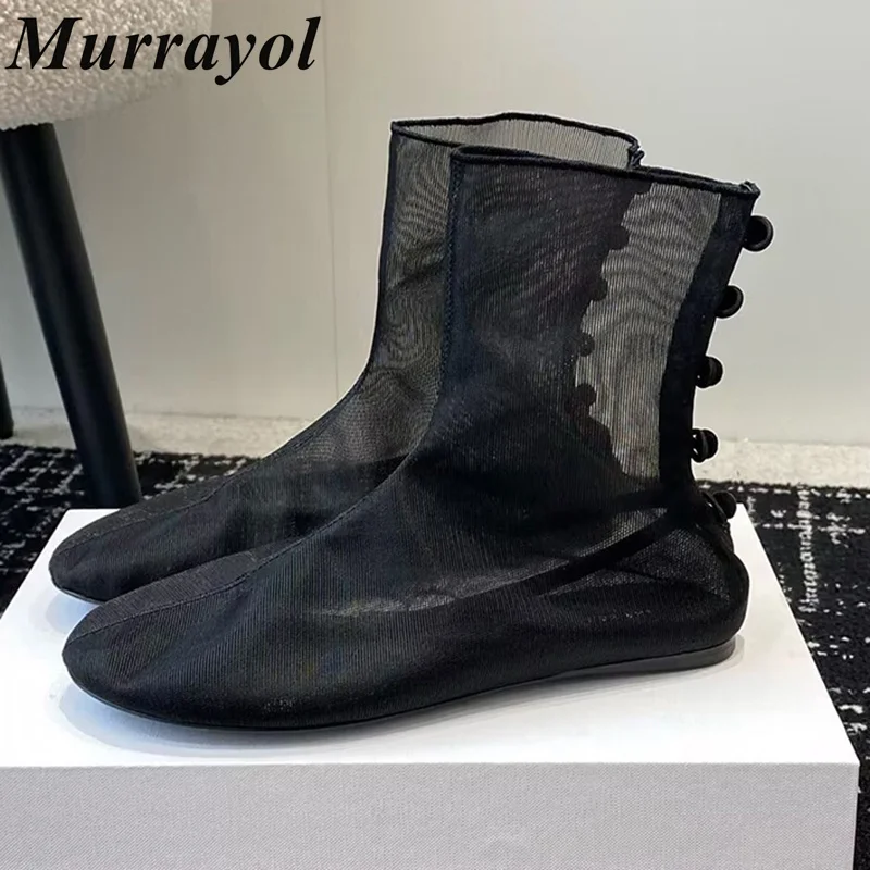 Round Toe Solid Color Rear Button Cool Boots Women Mesh Breathable Flat Heels Ankle Boots Summer Sexy Ballet Boots Short Boots
Round Toe Solid Color Rear Button Cool Boots Women Mesh Breathable Flat Heels Ankle Boots Summer Sexy Ballet Boots Short Boots