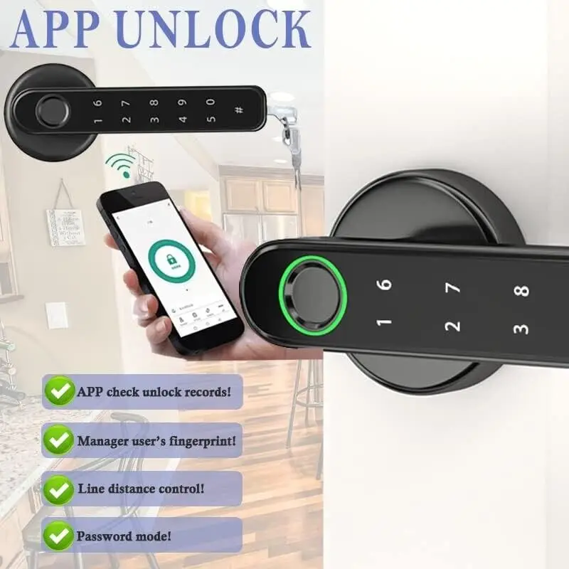 Smart Fingerprint Door Lock Biometric Door Lock With Handle & Ble App Ttlock Tuya Control
Smart Fingerprint Door Lock Biometric Door Lock With Handle & Ble App Ttlock Tuya Control