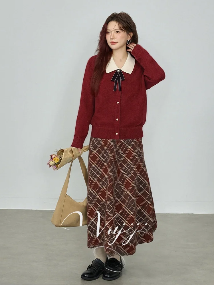 Wuji Home Spring 2026 New Anti-Aging College Sle Knitted Top And f Skirt plus Size Set High Waist A-Line Skirt Collar
Wuji Home Spring 2026 New Anti-Aging College Sle Knitted Top And f Skirt plus Size Set High Waist A-Line Skirt Collar