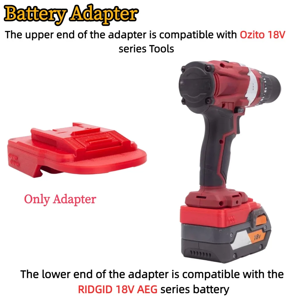 Battery Adapter/Converter for RIDGID 18V AEG Li-ion Battery TO Ozito 18V Cordless Electric Drill Tools Accessory(Only Adapter)
Battery Adapter/Converter for RIDGID 18V AEG Li-ion Battery TO Ozito 18V Cordless Electric Drill Tools Accessory(Only Adapter)