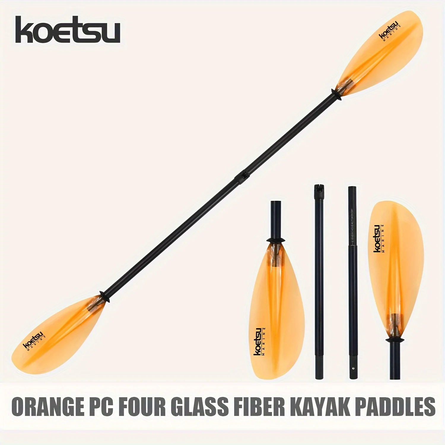 KOETSU оранжевое четырехсекционное весло для каяка из стекловолокна, высококачественные прозрачные лопасти для ПК, подходящие для каяков и гребли.
KOETSU оранжевое четырехсекционное весло для каяка из стекловолокна, высококачественные прозрачные лопасти для ПК, подходящие для каяков и гребли.