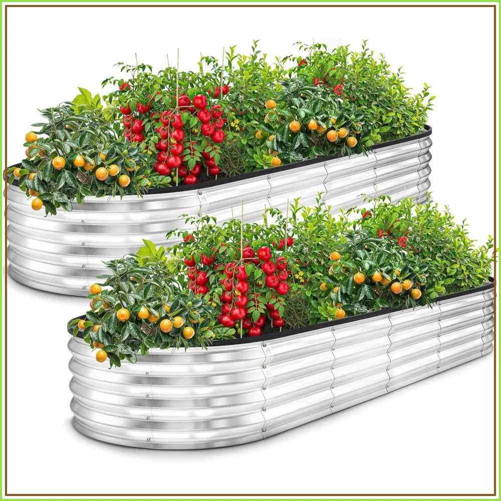 6x2x1 Ft Galvanized Raised Garden Bed, 2-Pack, Lightweight Planter Boxes for Vegetables, Fruits, Flowers, Easy Assembly, Silver
6x2x1 Ft Galvanized Raised Garden Bed, 2-Pack, Lightweight Planter Boxes for Vegetables, Fruits, Flowers, Easy Assembly, Silver