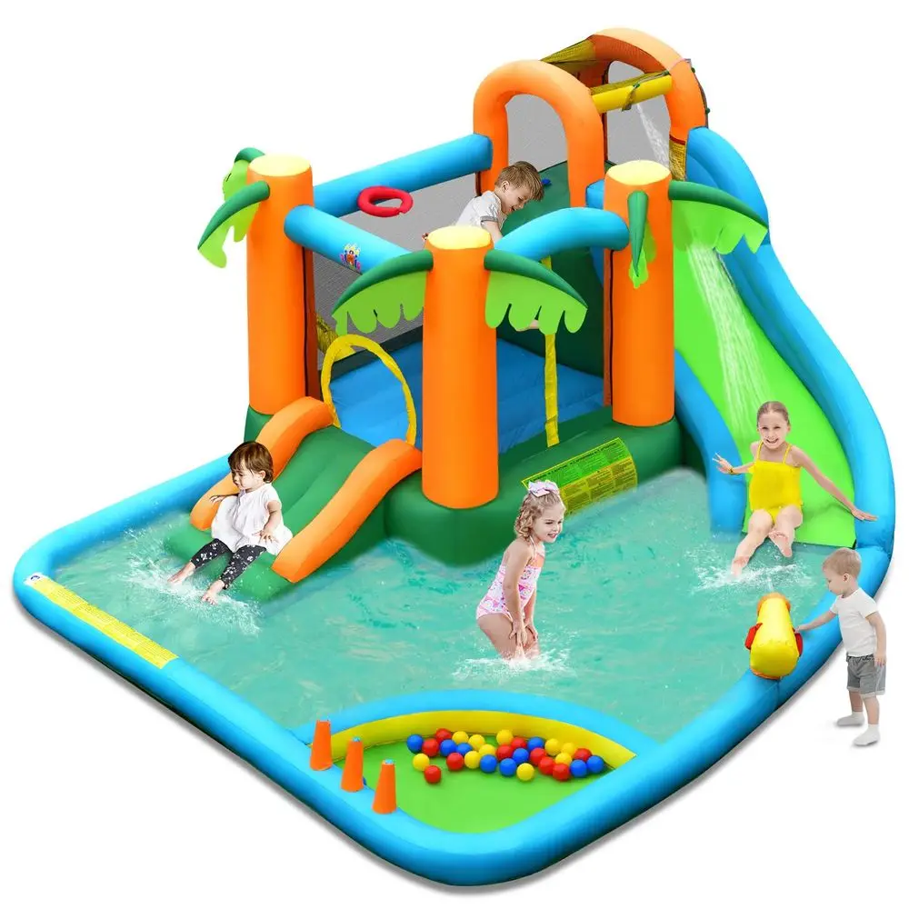 JOY Inflatable Water Slide, 7 in 1 Giant Water Park Bouncy House for Outdoor Backyard, Climbing Wall, Jungle Outdoor Blow up Wa
JOY Inflatable Water Slide, 7 in 1 Giant Water Park Bouncy House for Outdoor Backyard, Climbing Wall, Jungle Outdoor Blow up Wa