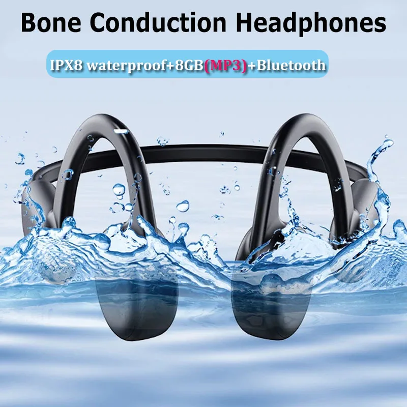 Bone Conduction Earphones IPX8 Waterproof Bluetooth Headphones 8G Music Player with Smart Noise-canceling MIC Magnetic Charging
Bone Conduction Earphones IPX8 Waterproof Bluetooth Headphones 8G Music Player with Smart Noise-canceling MIC Magnetic Charging