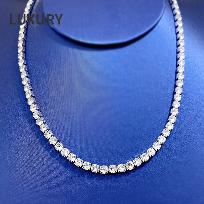 Luxury 100% 925 Sterling Silver 4*4mm Full High Carbon Diamond Necklace For Women Sparkling Wedding Party Fine Jewelry Wholesale
Luxury 100% 925 Sterling Silver 4*4mm Full High Carbon Diamond Necklace For Women Sparkling Wedding Party Fine Jewelry Wholesale