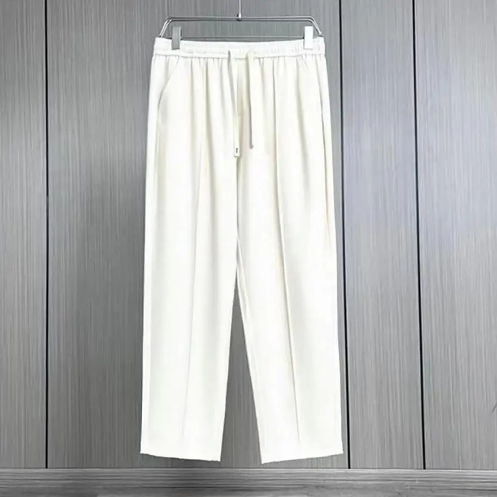 Men Casual Trousers Elastic Waist Men's Solid Color Suit Pants Casual Trousers with Drawstring Straight Wide Leg Workwear Men
Men Casual Trousers Elastic Waist Men's Solid Color Suit Pants Casual Trousers with Drawstring Straight Wide Leg Workwear Men