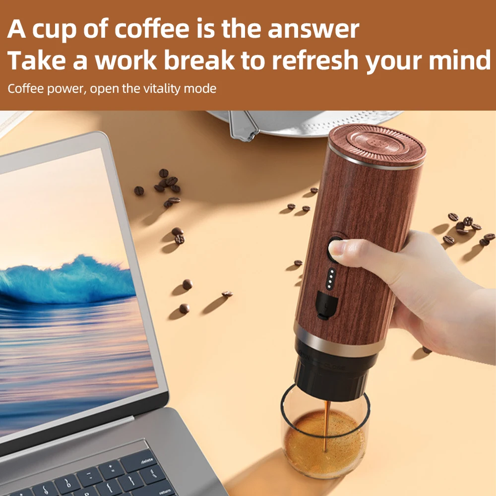 Portable Electric Espresso Coffee Machine Cordless Heating 3oz Single Serve Mini Coffee Maker 20Bar Pump 7500mAh Battery
Portable Electric Espresso Coffee Machine Cordless Heating 3oz Single Serve Mini Coffee Maker 20Bar Pump 7500mAh Battery