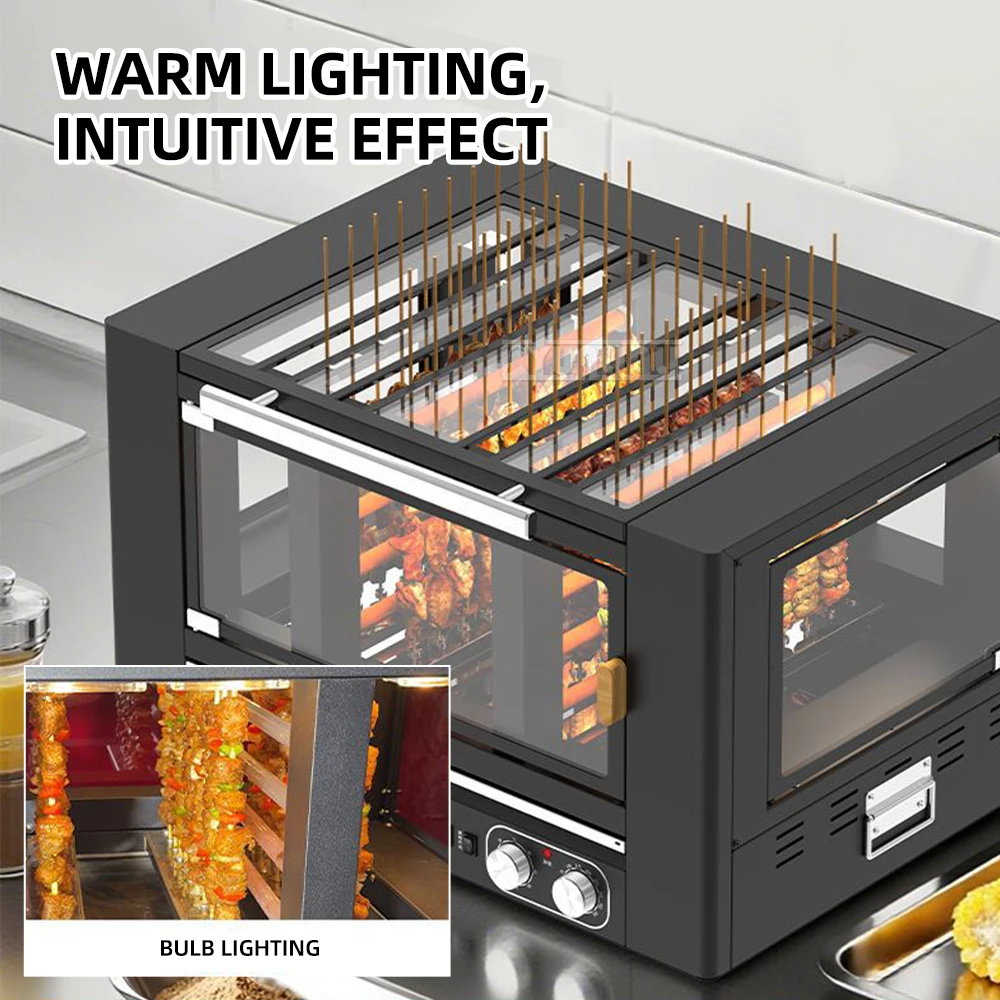 Skewers Smokeless Grill Electric Barbecue Stove with 40 Skewers Mechanically Controlled Oven Outdoor Cooking Churrasqueira
Skewers Smokeless Grill Electric Barbecue Stove with 40 Skewers Mechanically Controlled Oven Outdoor Cooking Churrasqueira