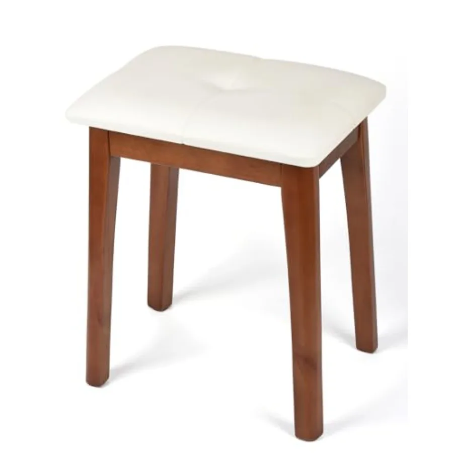 Solid Wood Vanity Stool with Cushion 11" D x 15" W x 18" H - Small Wooden Ottoman Bench Chair Padded Seat for Bedroom/Living Ro
Solid Wood Vanity Stool with Cushion 11" D x 15" W x 18" H - Small Wooden Ottoman Bench Chair Padded Seat for Bedroom/Living Ro