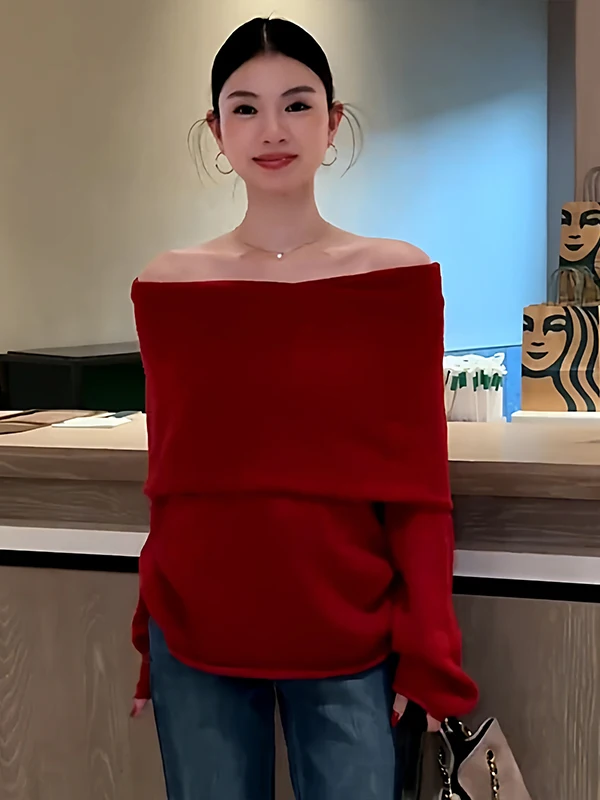 Unique Beautiful One-oulder Long Sve Knitted Sweater Women's Loose Slimming Spring New Sle Versatile Top
Unique Beautiful One-oulder Long Sve Knitted Sweater Women's Loose Slimming Spring New Sle Versatile Top