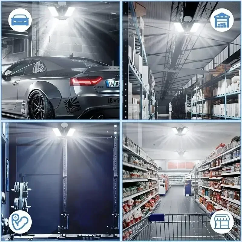 Ultra-Bright LED Garage Light Bulbs with Adjustable Panels,E26/E27 Screw Socket - Ideal for Warehouses, Corridors, Stadiums,
Ultra-Bright LED Garage Light Bulbs with Adjustable Panels,E26/E27 Screw Socket - Ideal for Warehouses, Corridors, Stadiums,