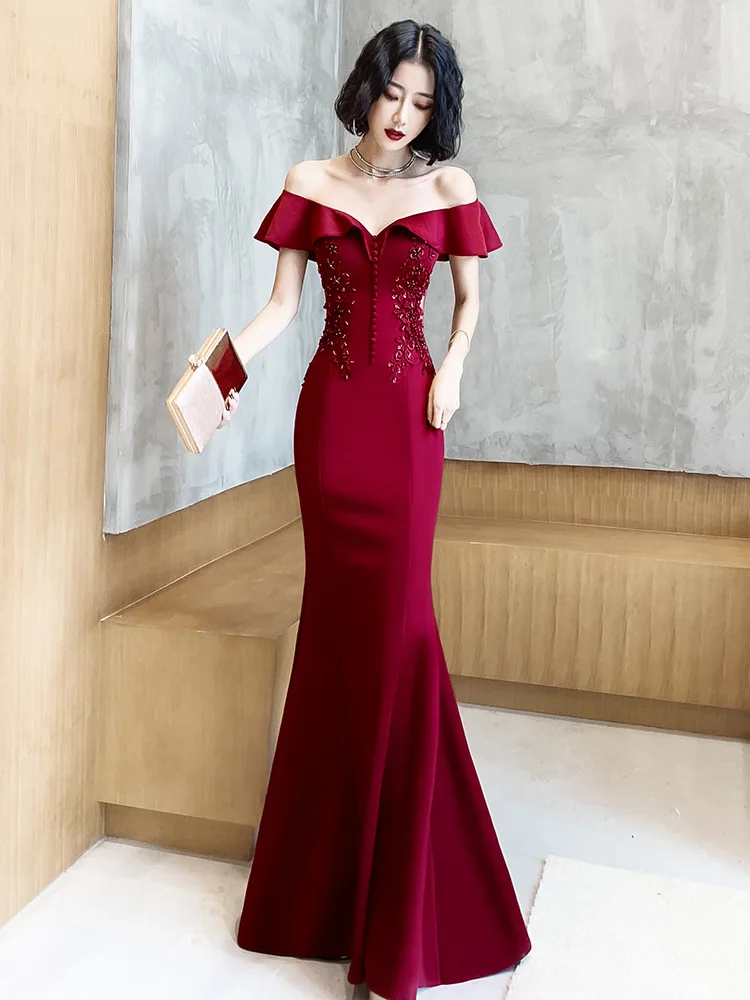 Элегантное вечернее платье-русалка на одно плечо для женщин, роскошное, для Нового года, с длинной юбкой
Элегантное вечернее платье-русалка на одно плечо для женщин, роскошное, для Нового года, с длинной юбкой