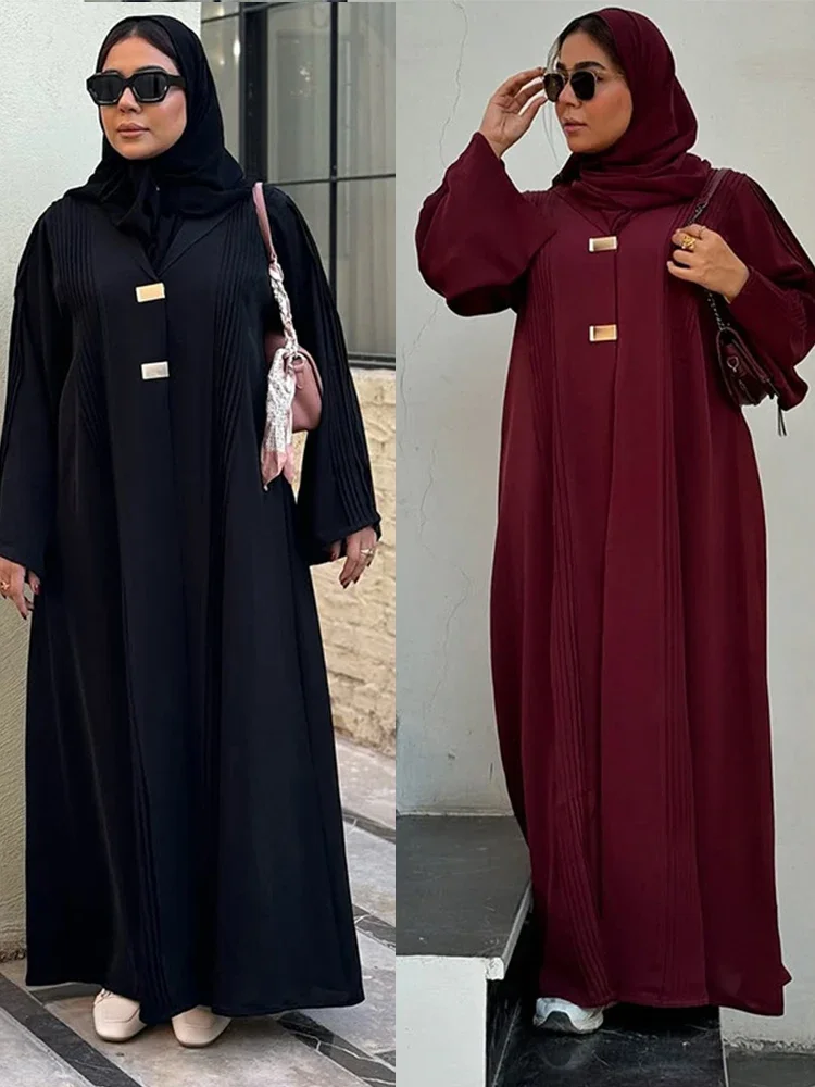 Ramadan Eid Women Abaya Dress Modest Cardigan Party Dresses Lapel Caftan Arab Long Robe Morocco Dubai Kaftan Vestidos Jalabiya
Ramadan Eid Women Abaya Dress Modest Cardigan Party Dresses Lapel Caftan Arab Long Robe Morocco Dubai Kaftan Vestidos Jalabiya