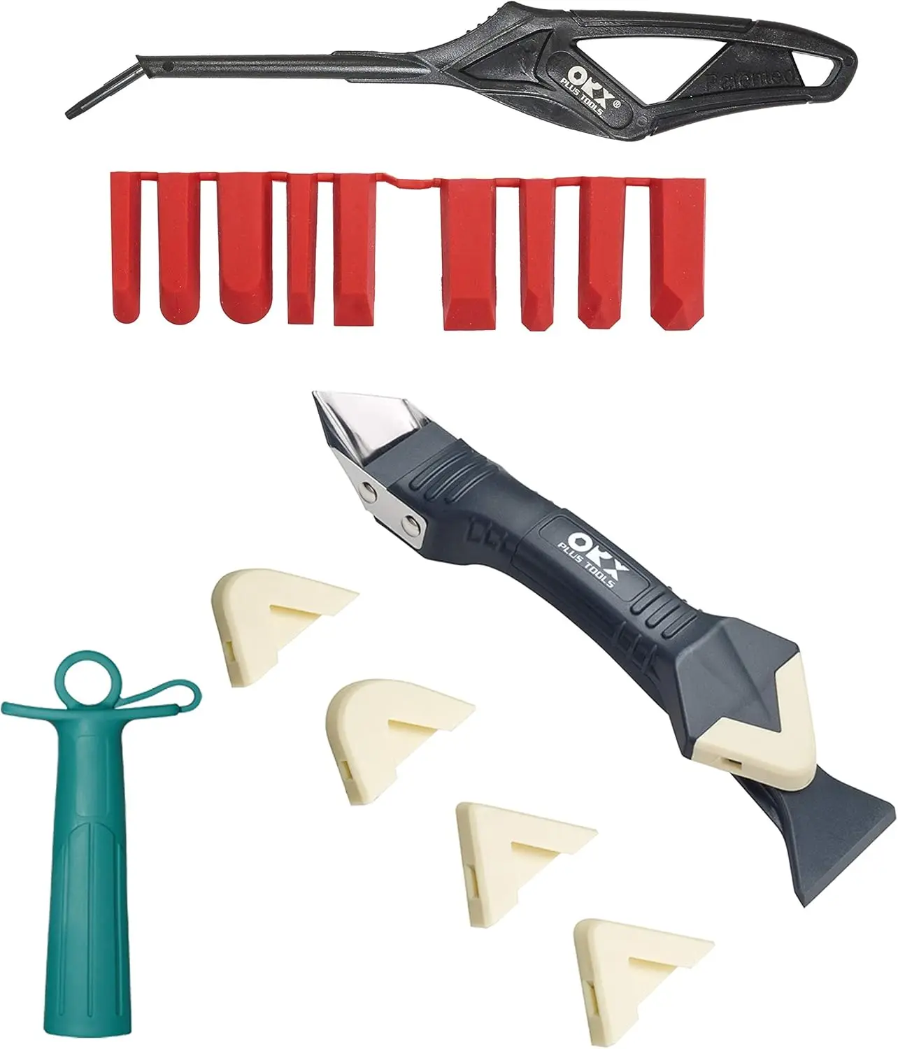 3 in 1 Silicone Caulking Tools, 9 Size Pads, Caulk Saver Cap, Great for Kitchen Bathroom Window Sink Joint
3 in 1 Silicone Caulking Tools, 9 Size Pads, Caulk Saver Cap, Great for Kitchen Bathroom Window Sink Joint