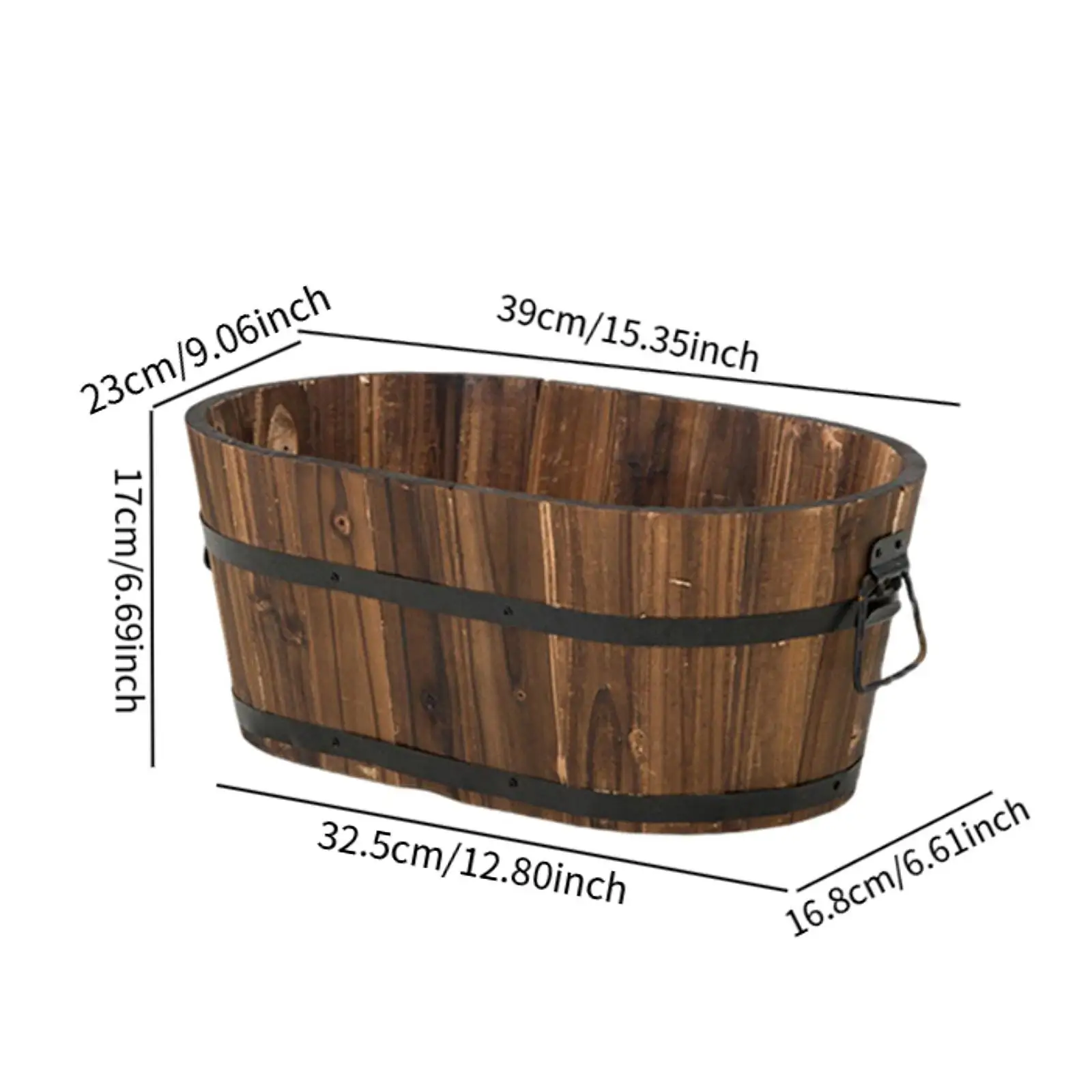 Outdoor Wooden Planter Rustic Barrel Pot Decorative Flower Container for Garden Wedding Patio
Outdoor Wooden Planter Rustic Barrel Pot Decorative Flower Container for Garden Wedding Patio