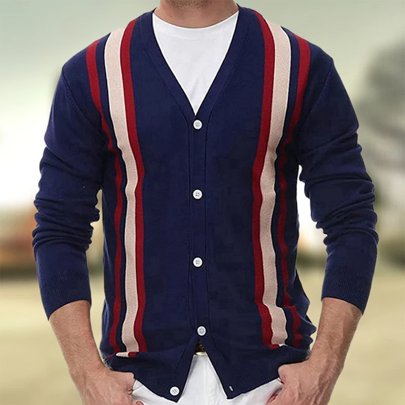 2024 Spring Casual Men's Knitwear Luxury Striped Jacquard Patchwork Knitted Shirts Long Sleeve Button V Neck Knit Shirt Men Tops
2024 Spring Casual Men's Knitwear Luxury Striped Jacquard Patchwork Knitted Shirts Long Sleeve Button V Neck Knit Shirt Men Tops