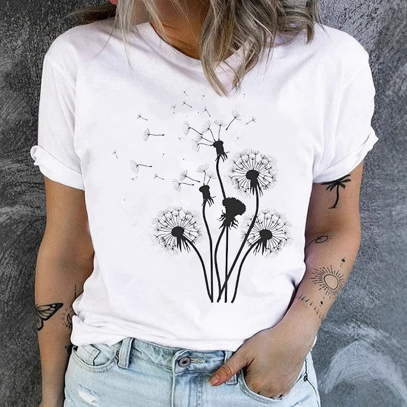 plus size Women's dandelion floral print letter t-shirt - Trendy women's T-shirt with short sleeves Summer polyester fabric
plus size Women's dandelion floral print letter t-shirt - Trendy women's T-shirt with short sleeves Summer polyester fabric