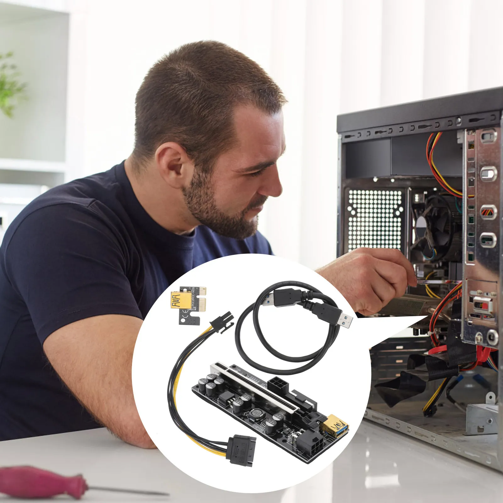 1Set Pci-E 1X to 16X Mining Adapter Card 6-Pin LED Indicator GPU Riser Extension Card Mining Equipment Compatible
1Set Pci-E 1X to 16X Mining Adapter Card 6-Pin LED Indicator GPU Riser Extension Card Mining Equipment Compatible